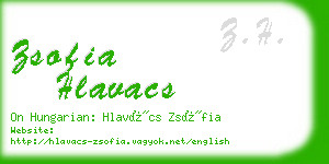 zsofia hlavacs business card